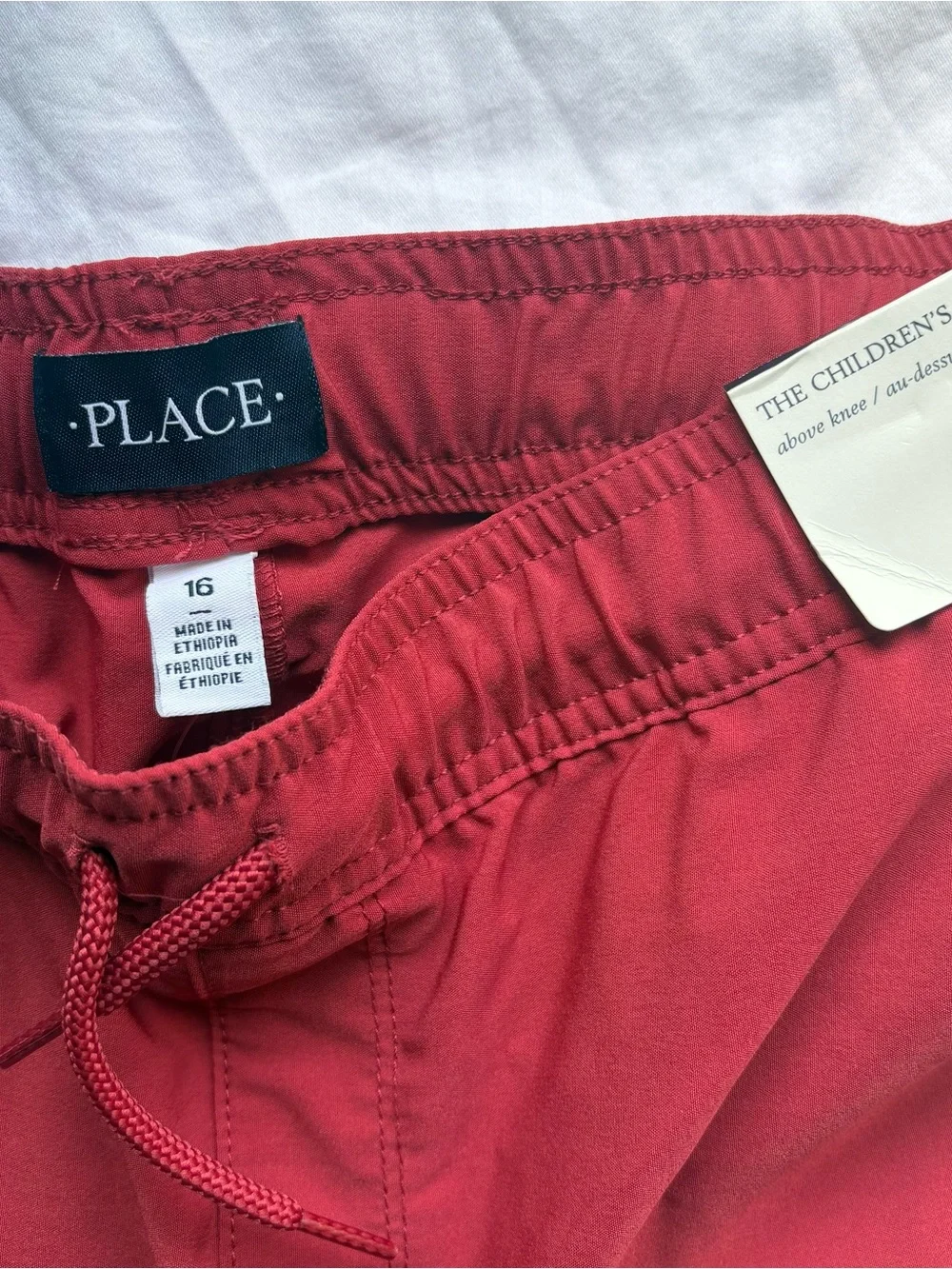 Children's Place Boys Red Drawstring Shorts - Size 16 NWT